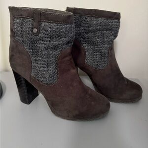 Juicy Couture Gray Knit Heeled Boots